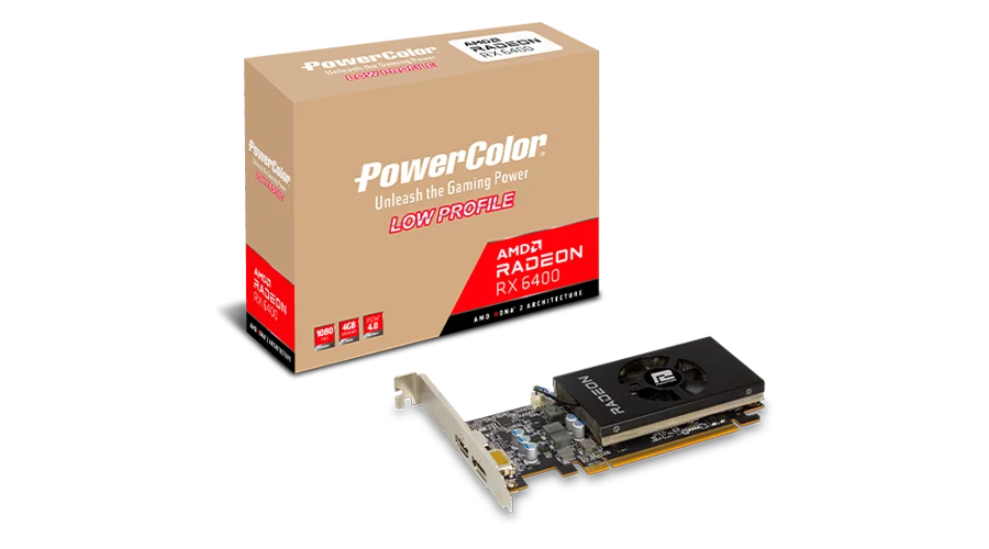 PowerColor AMD Radeon RX 6400 Perfil bajo 4GB GDDR6